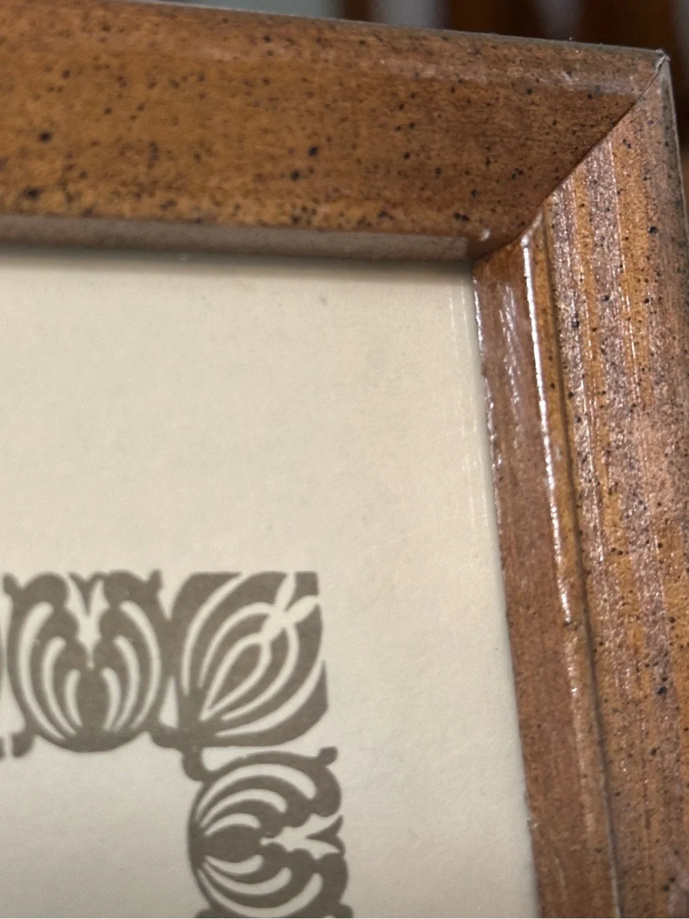 Vtg 8 1/2 x 11 Solid Wood Picture Frame Brown Black Speckled Rectangular NEW